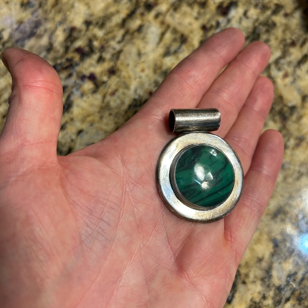Silver and Green Pendant